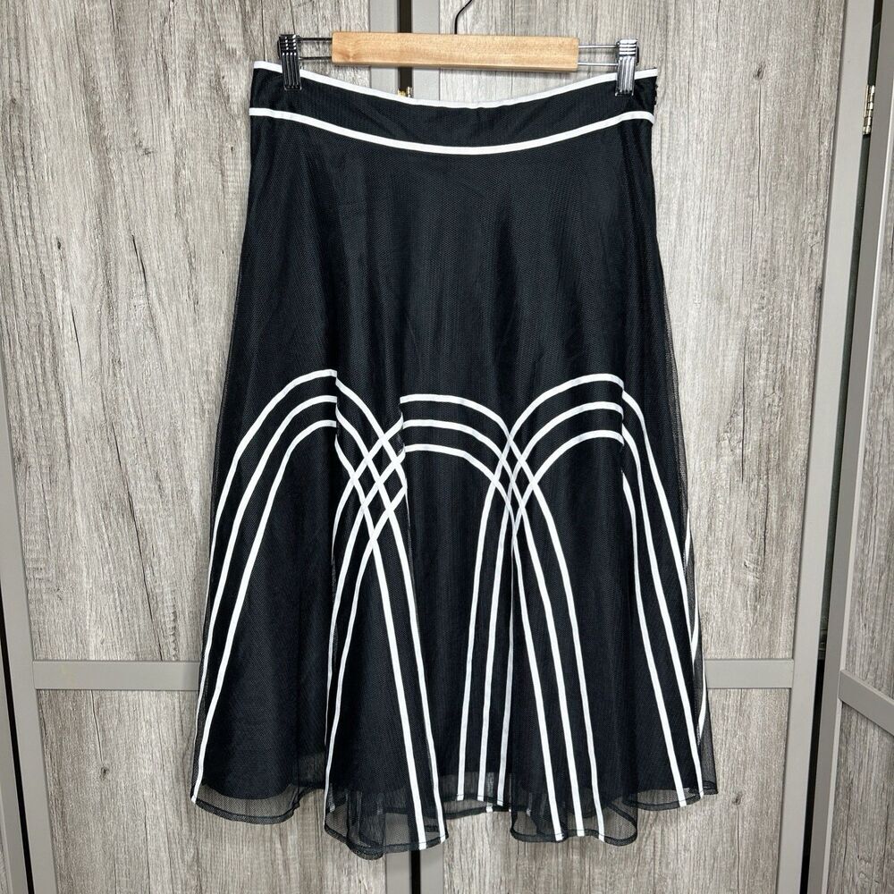 Loft Skirt Midi Tule A Line Full Black and White Romantic Elegant Size 8